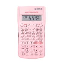 Calculadora Científica Rosa e Branco 82ms 240 Funções C/ Capa Visor de 2 Linhas - Pilhas Inclusa - Ecooda