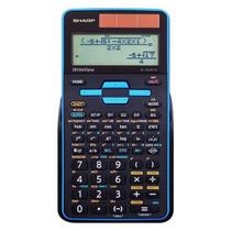 Calculadora Cientifica Sharp El W535Tgb Bl Com 422 Funcoes Preta Azul