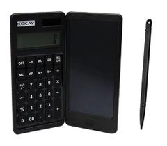 Calculadora com tablet de escrita em lcd preta - KOKAY