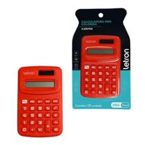 Calculadora de bolso 8 digitos colorida vermelha - letron