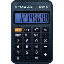 Calculadora de bolso 8 digitos preta procalc