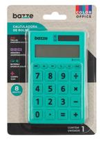 Calculadora de Bolso 8 Dígitos Turquesa Bazze 1 UN