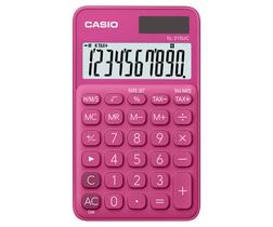 Calculadora de Bolso CASIO SL-310UC Rosa 10 Dígitos Visor Grande Solar Bateria Função Taxa SL310UC