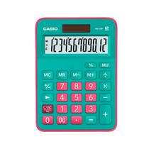 Calculadora de mesa 12 digitos casio mx12b-gnrd rosa e verde