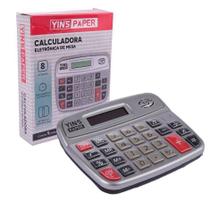 Calculadora de Mesa 8 Dígitos Cinza