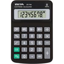 Calculadora de Mesa 8DIG. Zeta ZT718 Preta - Procalc