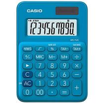 Calculadora De Mesa Casio MS7UCBU Azul 10 Dígitos Cálculo De Taxas E Tempo Original Solar Bateria