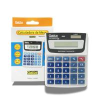 Calculadora de Mesa Cinza Big Display 08 Dígitos Solar + Bateria - Gatte Escolar Escritório Calculos Calculadora de Mesa Cinza Big Display 08 Dígitos Solar + Bateria - Gatte Escolar Escritório Calculos