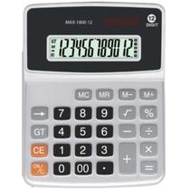 Calculadora de Mesa Escritório Prateada Com 12 Dígitos Bateria Inclusa e Energia Solar
