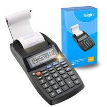 Calculadora de Mesa Impressora com Bobina Compacta 12 Dígitos Escritório Elgin Original Escritório e Comércio