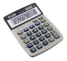 Calculadora de Mesa Solar e Bateria Elgin MV4122 - Cor Cinza