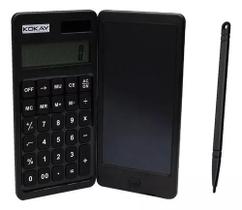 Calculadora dobravel 10 digitos tablet de escrita lcd preta kokay ck-100