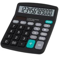 Calculadora Eletrônica 12 Dígitos Mesa Escritório Energia Solar Versátil Display Grande Durabilidade Prática