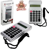 Calculadora eletronica 8 digitos de bolso com cordao a bateria 9,5x5cm