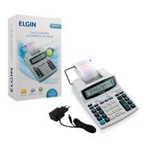 Calculadora Eletronica De Mesa Com Bobina Compacta Elgin MA5121 Visor LCD Cálculo Financeiro Impressão Bicolor 12 Dígitos Números Grande