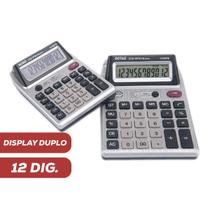 Calculadora Eletrônica De Mesa Display Duplo 12 Digitos Testa Dinheiro Falso