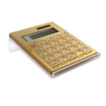 Calculadora EXPUTRAN: tela LCD acrílica de 12 dígitos com suporte dourado Calculadora EXPUTRAN: tela LCD acrílica de 12 dígitos com suporte dourado