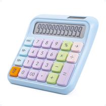 Calculadora Grande Simples De Mesa Solar Básica Visor Lcd