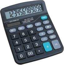 Calculadora HUOGUO, bateria solar de 12 bits Dual Power Calculadora eletrônica de função padrão com grande display LCD Calculadora de escritório preta (KK-837B, 1 pacote)