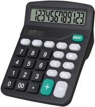Calculadora HUTUDD de 12 dígitos com LCD grande e dupla alimentação, preta Calculadora HUTUDD de 12 dígitos com LCD grande e dupla alimentação, preta