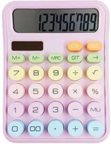 Calculadora Mecânica Lilás 12 Dígitos LCD Grande para Escritório e Escola Calculadora Mecânica Lilás 12 Dígitos LCD Grande para Escritório e Escola