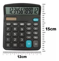 Calculadora Mesa Escritório Número Display Grande 12 Dígitos Cor Preto - Lehmox