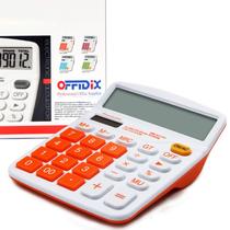 Calculadora OFFIDIX Office Desk, tela LCD de 12 dígitos, laranja Calculadora OFFIDIX Office Desk, tela LCD de 12 dígitos, laranja