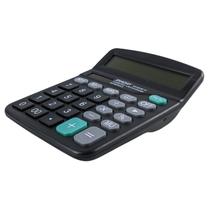 Calculadora Preta Eletrônica Visor 12 Dígitos Operações Básicas Markup e Porcentagem Para Comércio e Escritório