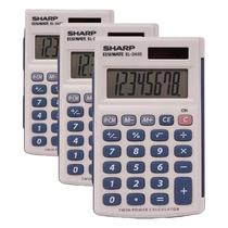 Calculadora Sharp EL-243SB Pacote com 3 Unidades, 8 Dígitos, Energia Dupla Calculadora Sharp EL-243SB Pacote com 3 Unidades, 8 Dígitos, Energia Dupla