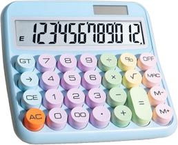 Calculadora Solar Colorida de Mesa 12 Digitos Grande Tela LCD Botão Mecânico