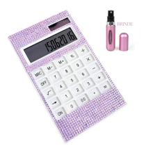 Calculadora Strass Solar de Mesa Brilho Luxo Blogueira