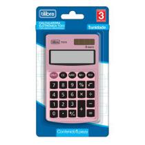 Calculadora Tilibra TC03 Rosa Claro Plástico 8 Dígitos de Bolso Ref: 283045
