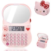 Calculadora TuviKai Espelho de Maquiagem 8 Dígitos Rosa Mini