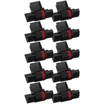Calculator Ink Ribbon Replacement Bigger, pacote com 10 unidades, preto/vermelho
