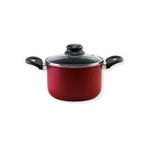 Caldeirão 16cm Vermelho com Tampa de Vidro 2L Alumi-Aço Linha Premium J4TECH Alumínio Antiaderente Teflon Ultra Resistente Caldeirão 16cm Vermelho com Tampa de Vidro 2L Alumi-Aço Linha Premium J4TECH Alumínio Antiaderente Teflon Ultra Resistente
