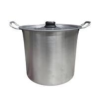 Caldeirão 26cm 10L Linha Hotel Industrial Restaurante Alumi-Aço Alumínio Polido Alto Brilho Ultra Resistente Anatômica Alta Durabilidade