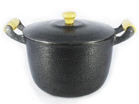 Caldeirão Alumínio Fundido Craqueado Alça De Madeira 14cm