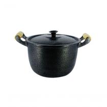 Caldeirão Alumínio Fundido Craqueado Alça De Madeira Preto Caldeirão Alumínio Fundido Craqueado Alça De Madeira Preto