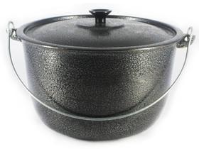 Caldeirão Alumínio Fundido Craqueado Alça Galvanizada Preto 18cm