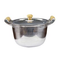 Caldeirão Alumínio Fundido Polido Alça e Pomel de Madeira 18cm 2,2L