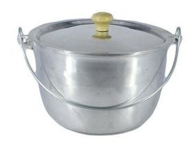 Caldeirão Alumínio Fundido Polido Com Alça e Tampa Fundida 2,2 Litro