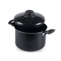 Caldeirão antiaderente tampa Aluminio 24cm 6L preto nacional Caldeirão antiaderente tampa Aluminio 24cm 6L preto nacional