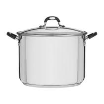 Caldeirão Astro Silicone em Aço Inox com Fundo Triplo com Tampa de Vidro 30cm 15.2 Litros Tramontina