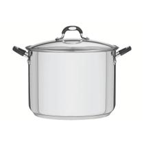 Caldeirão Astro Silicone Em Aço Inox Fundo Triplo Tampa De Vidro 30 Cm 15,2 L - Tramontina 62125300