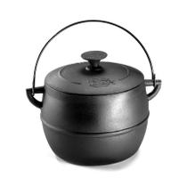 Caldeirão Bojudo Tampa e Alça Ferro Panela Mineira 24cm 10L