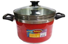 Caldeirão Com Forma De Pudim E Cozivapor Vermelho 4,8 Litros