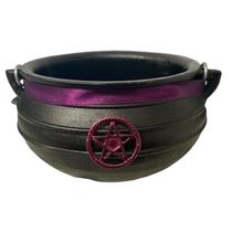 Caldeirão da Bruxa Pentagrama de Ferro Tripé Alça 1 Litro