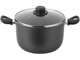 Caldeirão de Alumínio Multiflon Antiaderente Cinza com Tampa 6,5L 24cm Gourmet