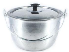 Caldeirão de Alumínio Polido Alça Galvanizada 16cm