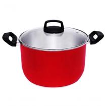 Caldeirão De Aluminio Tampa De Vidro 6.7litros Nº24 Vermelho